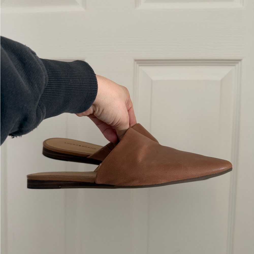 Brown Leather mules